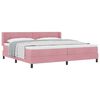 vidaXL B&auml;ddfj&auml;der med huvudgavel Rosa 200 x 200 cm Sammet