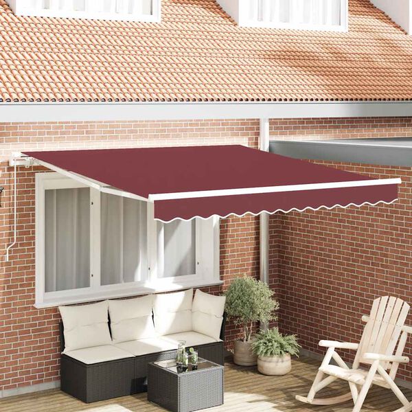 vidaXL Markis manuellt inf&auml;llbar vinr&ouml;d 300x250 cm