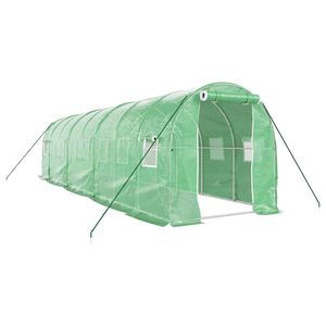 vidaXL V&auml;xthus med st&aring;lram gr&ouml;n 16 m&sup2; 8x2x2 m