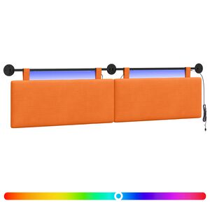 vidaXL H&auml;ngande s&auml;nggavel Med LED-lampa Orange Kordread tyg