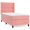 vidaXL Rams&auml;ng med madrass rosa 100x200 cm sammet