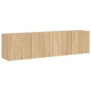 vidaXL V&auml;ggmonterad tv-b&auml;nk 2 st sonoma-ek 80x30x41 cm