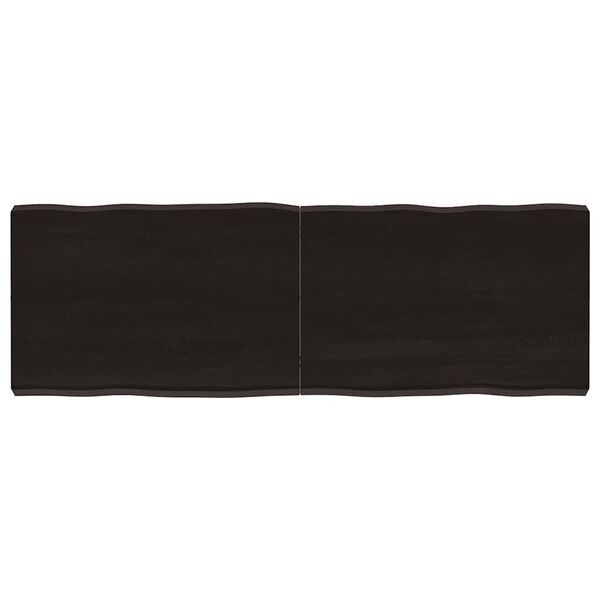 vidaXL Bordsskiva m&ouml;rkbrun 120x40x(2-6) cm massivt tr&auml; levande kant