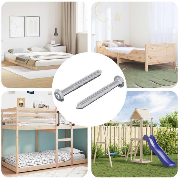 vidaXL Skruv 2 pcs Silver M6 x 50 mm St&aring;l