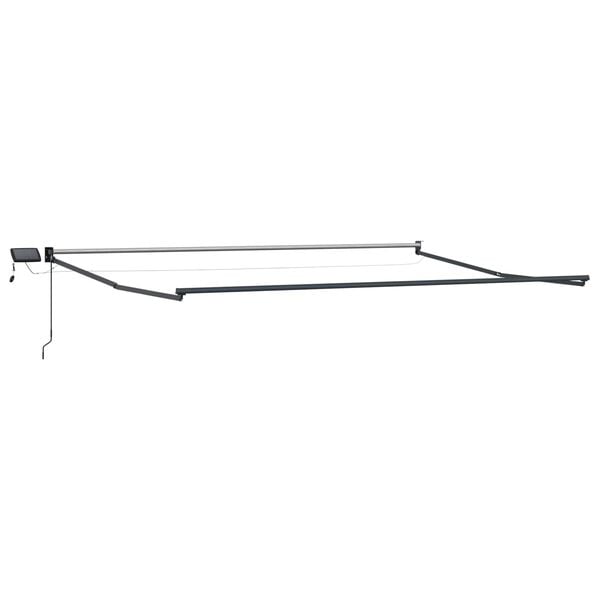 vidaXL Manuell utdragbar markis med LED-lampor Vit 4 x 2 m