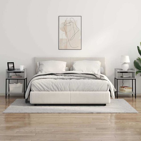 vidaXL Nattduksbord Grå Sonoma 40 x 40 x 61 cm Konstruerat trä