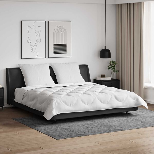 vidaXL Duntäcke med kudde 3 pcs Vit Mikrofiber