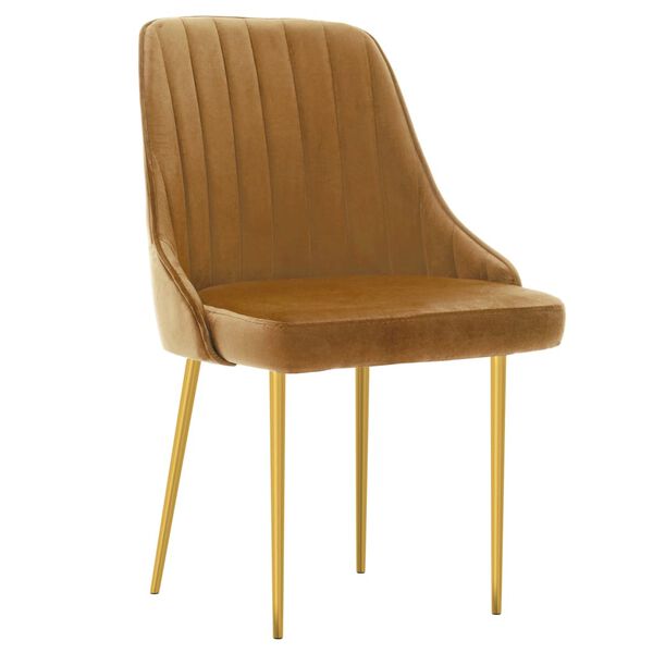 vidaXL Matstolar 6 st brun sammet