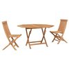 vidaXL Tr&auml;dg&aring;rds Bistro Set 3 pcs Brun Massivt teaktr&auml;