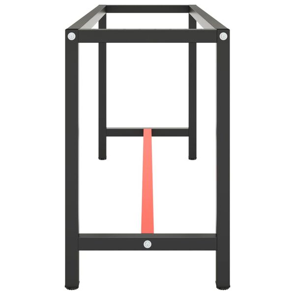 vidaXL Ram för arbetsbänk svart och matt röd 170x50x79 cm metall