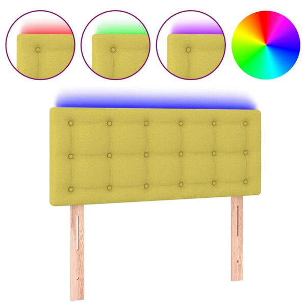 vidaXL S&auml;nggavel LED gr&ouml;n 90x5x78/88 cm tyg