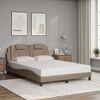 vidaXL Bed Frame "Viana" with LED without Mattress Cappuccino 140x190 cm