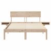 vidaXL Sängram med huvudgavel Brun 140 x 190 cm Massiv furu