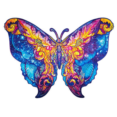 UNIDRAGON Pussel trä 700 bitar Intergalaxy Butterfly royal 60x44 cm