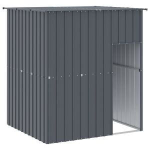 vidaXL Hundkoja med tak antracit 165x153x181 cm galvaniserat st&aring;l