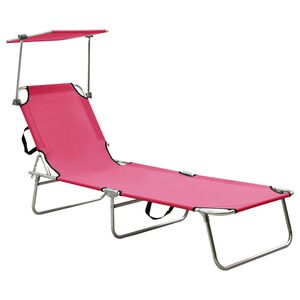 vidaXL Hopf&auml;llbar sols&auml;ng med tak st&aring;l magenta