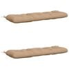 vidaXL B&auml;nk Kuddar VIANEN 2 st 100% Polyester Sand 110 x 40 x 12 cm