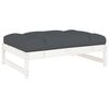 vidaXL Fotpall f&ouml;r tr&auml;dg&aring;rden vit 120x80 cm massiv furu