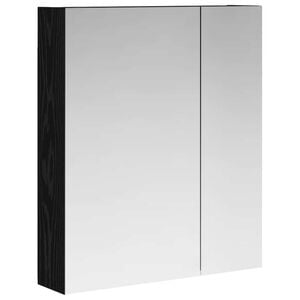 vidaXL Badrumsspegelsk&aring;p Svart Ek 60 x 14,5 x 70 cm Konstruerat tr&auml;