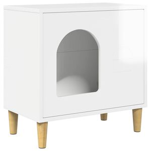 vidaXL Katt hus Glansig Vit 51 x 30 x 52 cm Konstruerat tr&auml;