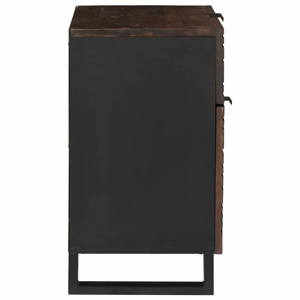 vidaXL Nattduksbord med l&aring;da Valn&ouml;t 50 x 33 x 60 cm Massivt akaciatr&auml;