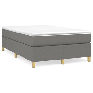 vidaXL Boxspring-s&auml;ngram m&ouml;rkgr&aring; 120x200 cm tyg