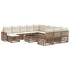 vidaXL Tr&auml;dg&aring;rdsoffset 13 pcs Beige och kr&auml;mvit konstrotting