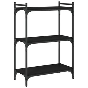 vidaXL Bokhylla 3 hyllplan svart 60x30x86 cm konstruerat tr&auml;