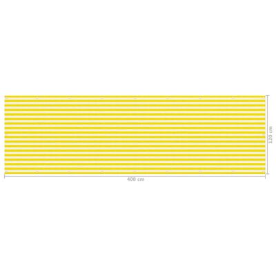 vidaXL Balkongskärm gul och vit 120x400 cm HDPE