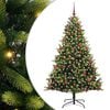 vidaXL Konstigt hinged julgran 300 LEDs Gr&ouml;n 180 cm PVC och PE