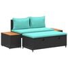 vidaXL Utomhussoffset 4 -Seater 4 st 55 x 30 x 39 cm Svart och turkos