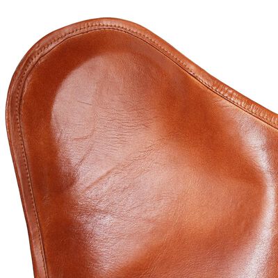 vidaXL Fladdermusfåtölj brun äkta läder