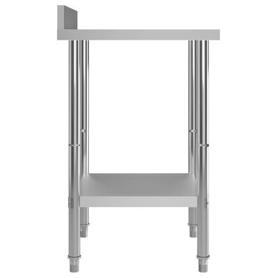 vidaXL Arbetsbord med stänkskydd 60x60x93 cm rostfritt stål