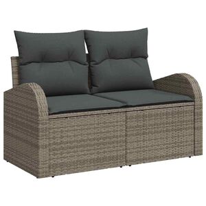 vidaXL Tr&auml;dg&aring;rdsoffa med kudde Gr&aring; 124 x 62 x 69 cm konstrotting