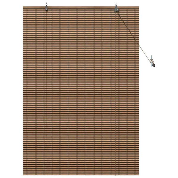 vidaXL Rullgardin med gardiner Brun 110 x 160 cm Bambu
