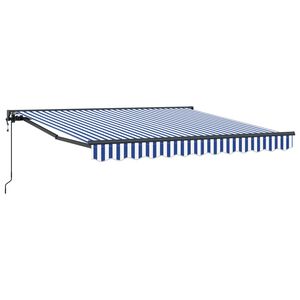vidaXL Markisram Bl&aring; och Vit 300 x 250 cm Polyester med PU-bel&auml;ggning