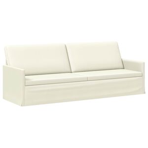 vidaXL 3-sitssoffa Gr&auml;ddvit 220 x 81 x 82 cm Kordread tyg