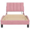 vidaXL Bed Frame with LED without Mattress "Hanko" Pink 90x200 cm Velvet