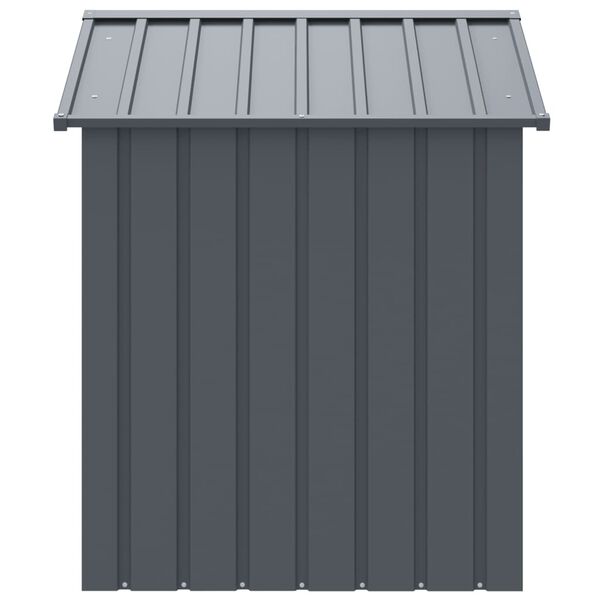 vidaXL Hundkoja med tak antracit 117x103x123 cm galvaniserat stål