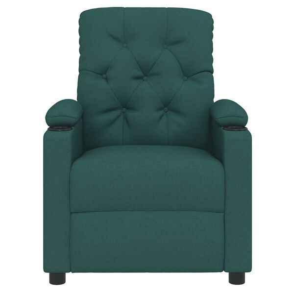 vidaXL Reclinerf&aring;t&ouml;lj m&ouml;rkgr&ouml;n tyg