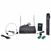 vidaXL Mottagare med 1 tr&aring;dl&ouml;s mikrofon och 1 tr&aring;dl&ouml;st headset VHF