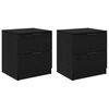 vidaXL Nattduksbord 2 pcs Svart Ek 45 x 39 x 50cm Konstruerat tr&auml;