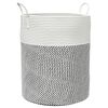 vidaXL F&ouml;rvaringskorg gr&aring; och vit &Oslash;38x46 cm bomull