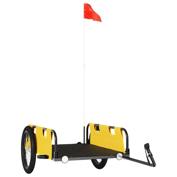 vidaXL Cykelvagn gul oxfordtyg och järn