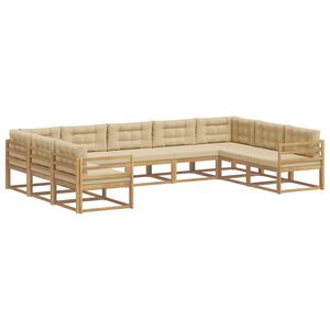 vidaXL Utomhussoffset 9 st Vit och Beige