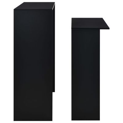 vidaXL Barbord med 2 bordsskivor svart 130x40x120 cm