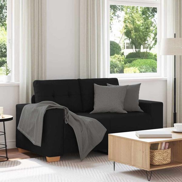 vidaXL Loveseat soffa svart 160x77x82 cm tyg
