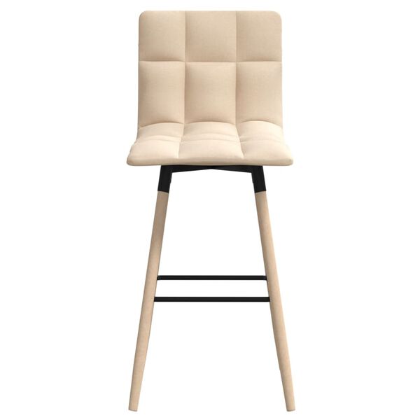 vidaXL Barstolar 2 st gräddvit tyg