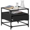 vidaXL Soffbord med glasskiva svart 50x50x45 cm st&aring;l
