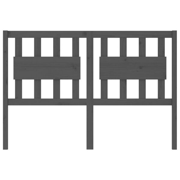 vidaXL Sänggavel grå 125,5x4x100 cm massiv furu